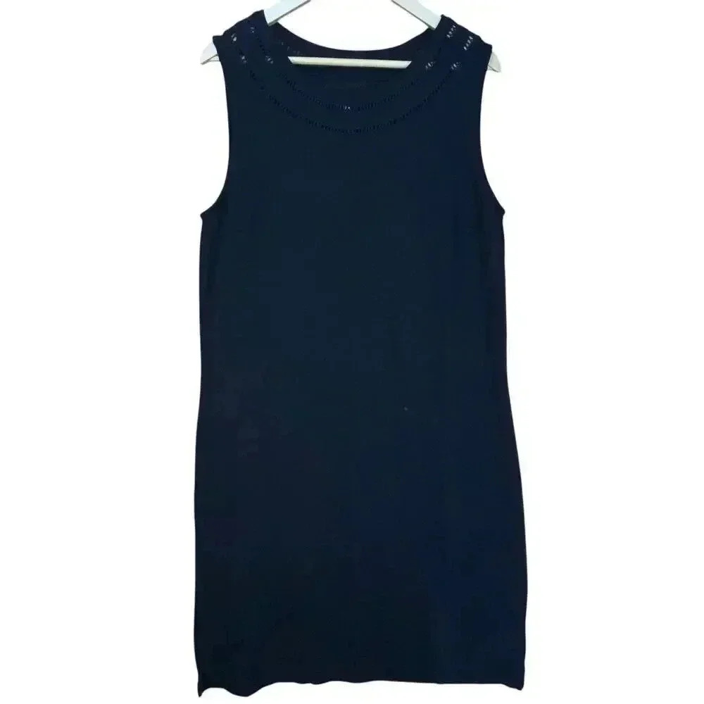 Talbots Women’s Black Cotton Minimalist‎ Straight Dress Large